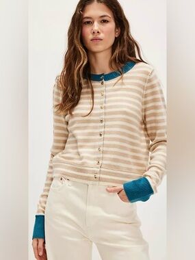 ❗️SOLD❗️Free People Nocturnal Stripe Cashmere-Wool Blend Cardi Women’s XS
